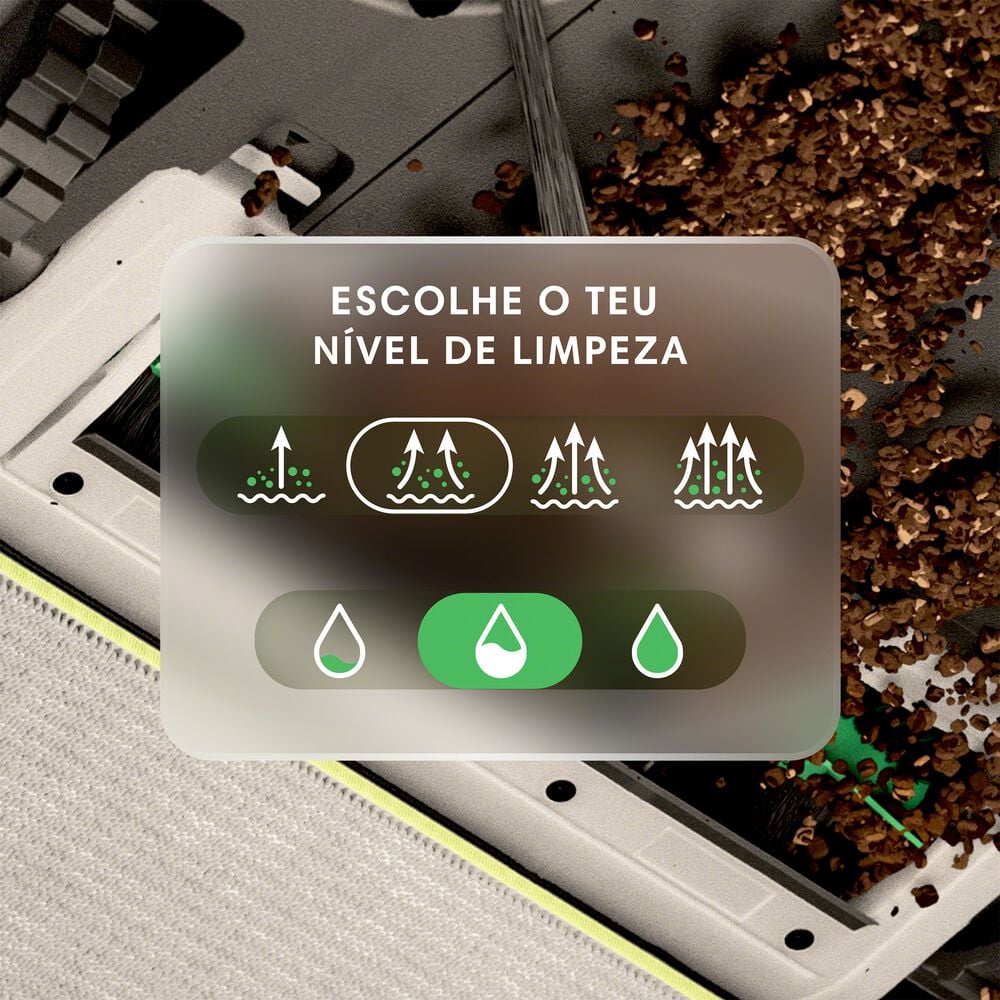 4 níveis de sucção. 3 níveis de líquido